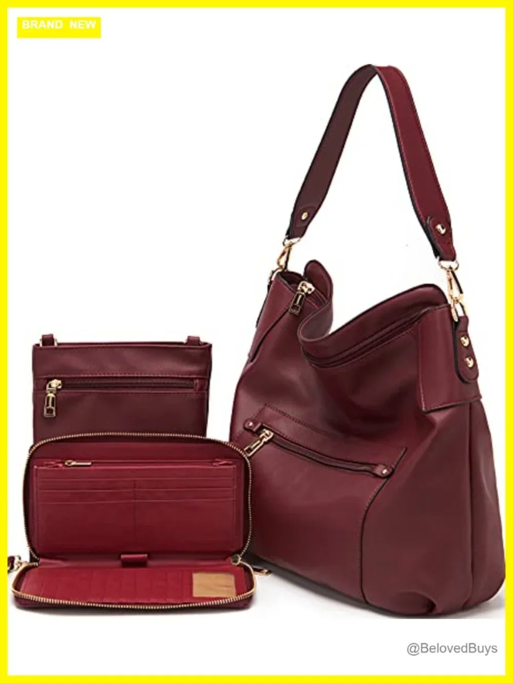 Large Crossbody Bag Set with Shoulder Bag Tote Hobo Purses and Wallet Set for